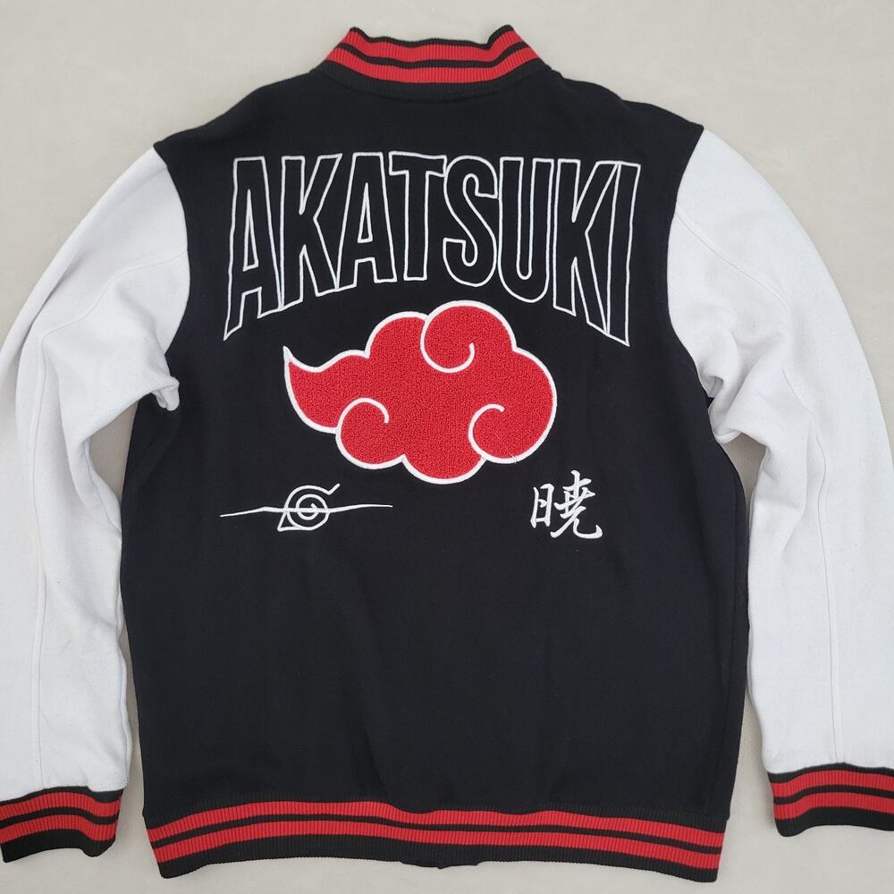 Naruto Shippuden Akatsuki Varsity Jacket VIZ Media Black Red Mens Size Med